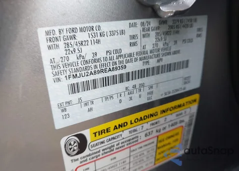 2024 Ford Expedition Limited from USA, damaged, VIN 1FMJU2A89REA89359